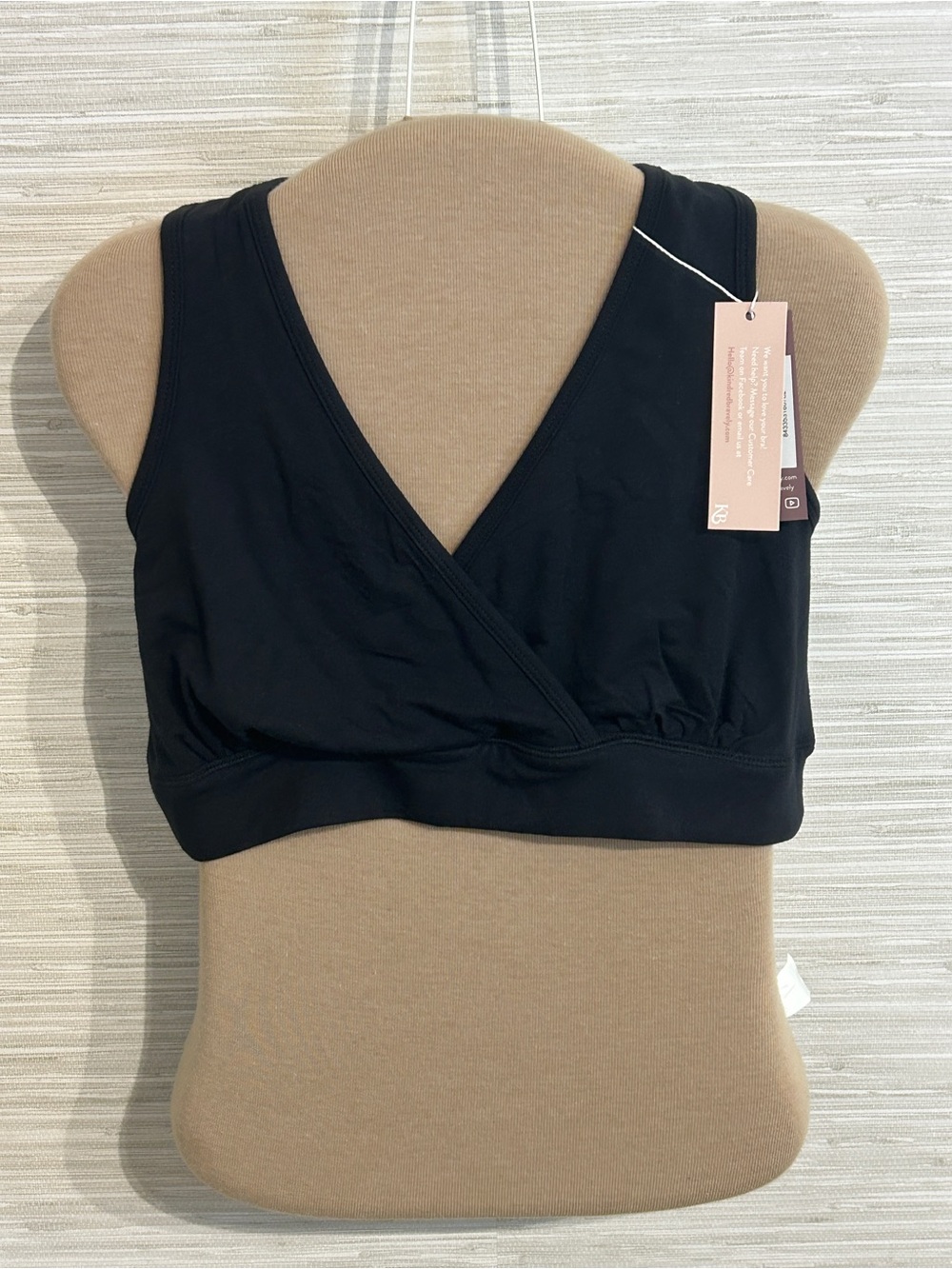 NWT Kindred Bravely French Terry Racerback Nursing Bra Black Size Large Busty
